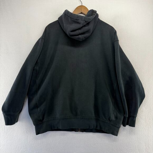 Vintage Ralph Lauren Hoodie Men's 2XB 2XL Big Black Heavyweight Zip Thermal Hood - Picture 8 of 8